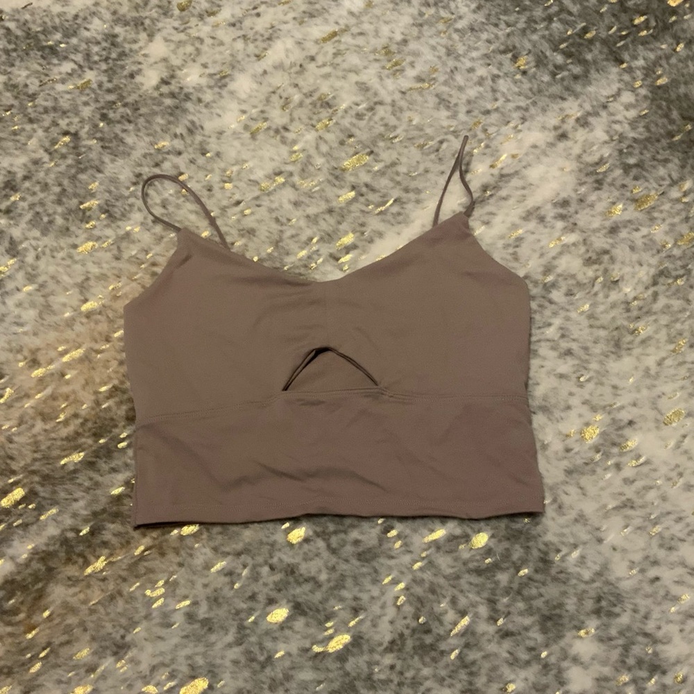 Abercrombie & Fitch Nude Tan Crop Top Womens Medium Basic Layering Tee